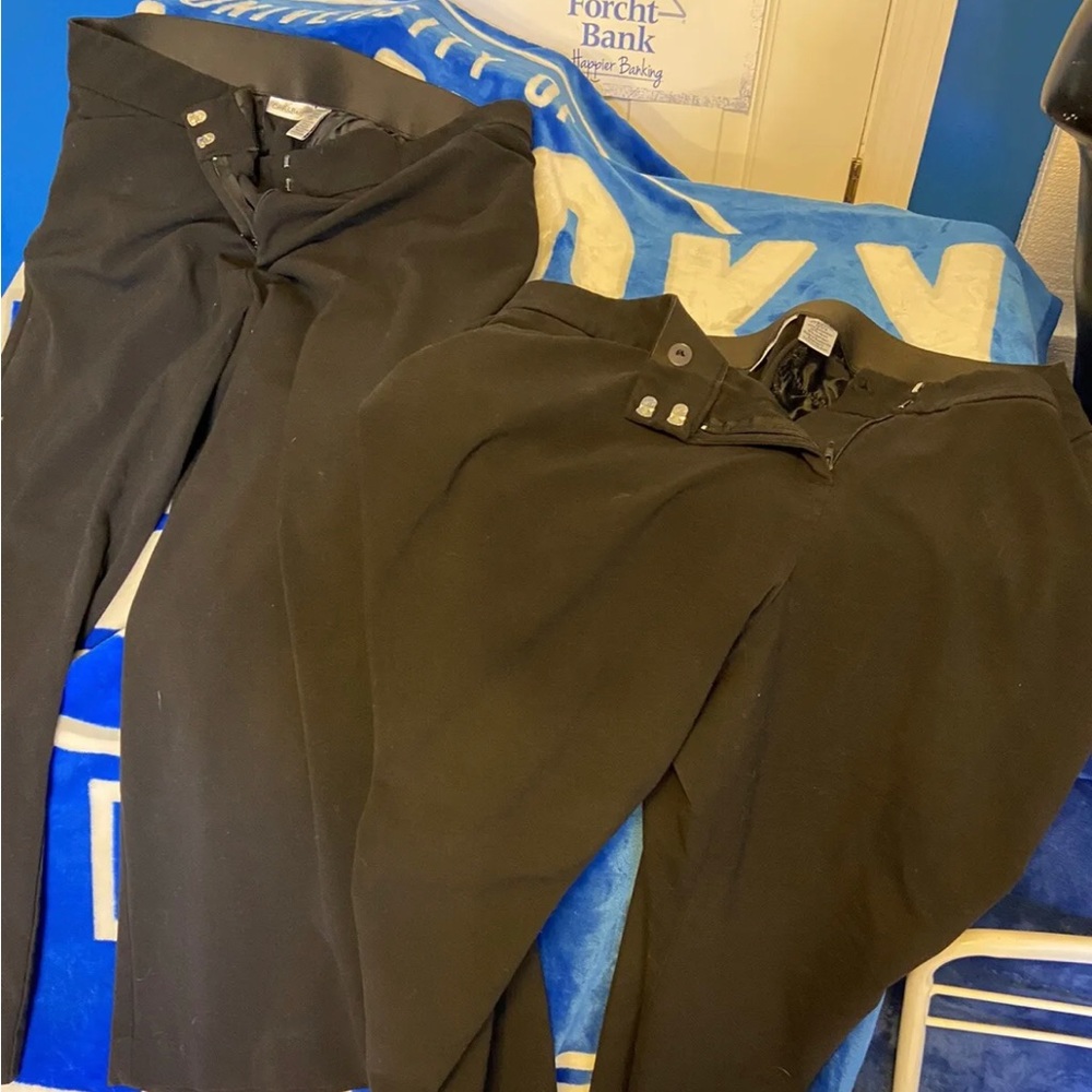 Two pairs of Croft & Barrow black stretch slacks